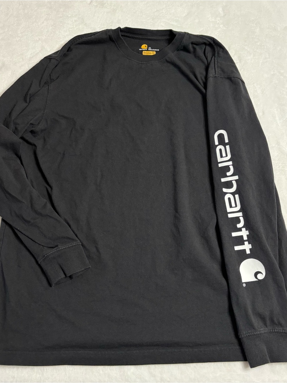 Carhartt Black Long Sleeve Tee with White Sleeve Logo